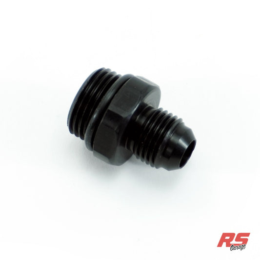 -8ORB Male to -6AN Male Fitting, Straight, Aluminum, Anodized Black