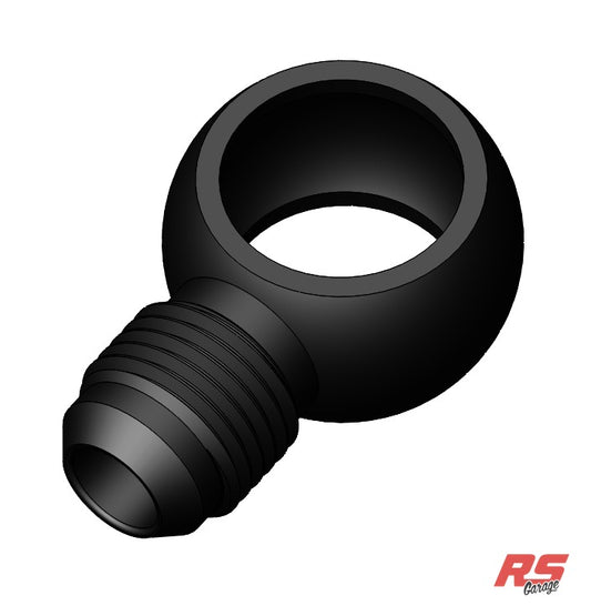 17mm Banjo to -6AN Male, Aluminum Anodized Black