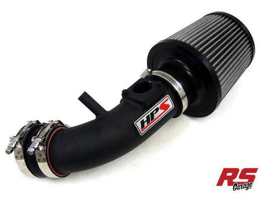 HPS Shortram Air Intake Kit Wrinkle Black Mazda Mazdaspeed 3 2.3L Turbo 2007-2013