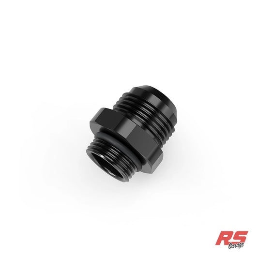 -10ORB Male to -12AN Male Fitting, Straight, Aluminum, Anodized Black