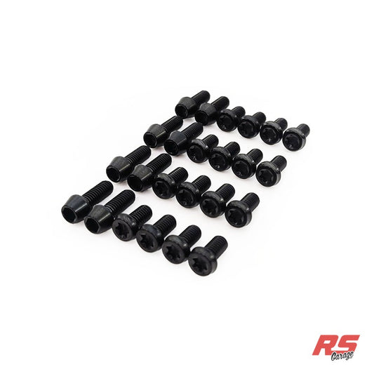 Titanium Hardware Kit for PHR Flex Billet Valve Covers Non-VVT-i (For Logo Plate, Block Off Plate, and Breather Manifold) - Black