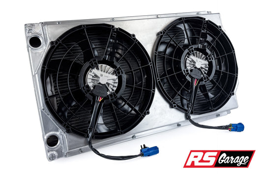 CSF Motorsport Radiator with Shroud - 14in SPAL Brushless Fans - Harnesses
