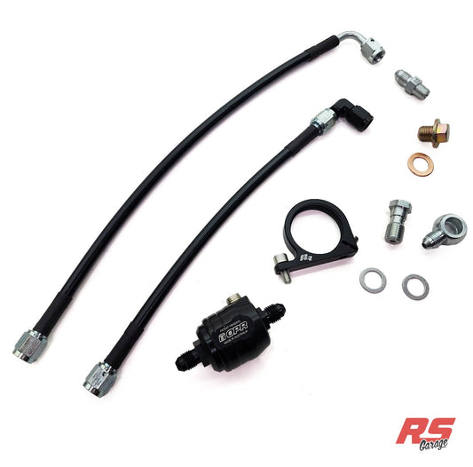 PHR Regulated Turbo Oil Feed Kit for 2JZ - 2JZ-GTE, Stainless braided, 1/4 NPT, Basic, Add OPR