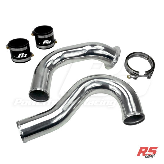 PHR 3.0" Hot Side Intercooler Pipe Kit for MKIV Supra - V50, Pro Mod, Straight entry, Gloss black powder coat