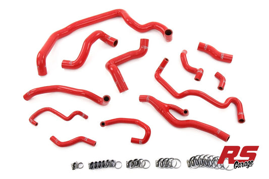 HPS Red Silicone Radiator Heater Water Pump Expansion Tank Coolant Hoses 2007-2010 Mini Cooper 1.6L Turbo (N14) Auto Trans
