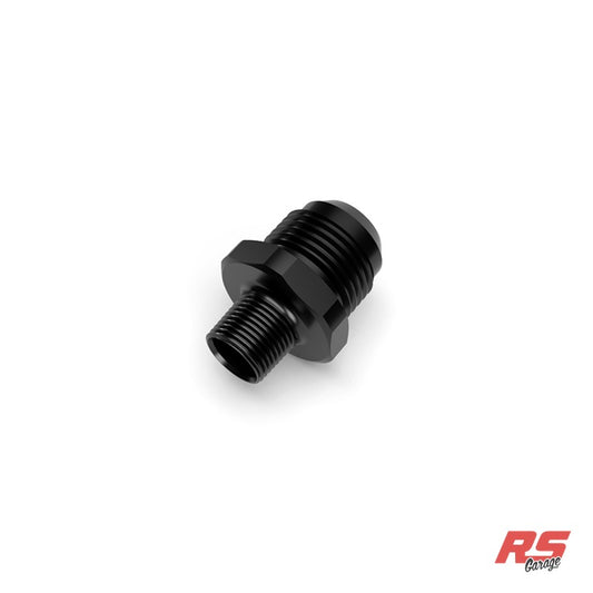 3/8 BSPT Male to -12AN Male, Straight, Aluminum, Anodized Black