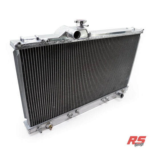 PHR Race Radiator for Lexus IS300 -Without Transmission Cooler -OEM Hose Inlet And Outlet -Polished Top End Tank - No Transmission Cooler, Polished, OEM hose inlet and outlet