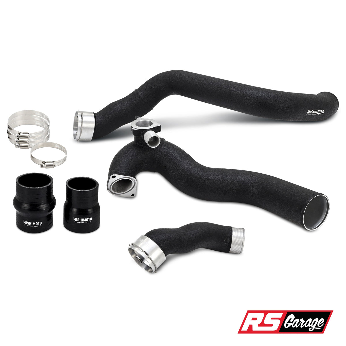 Mishimoto 2024+ Ford Mustang EcoBoost Charge Pipes - Wrinkle Black