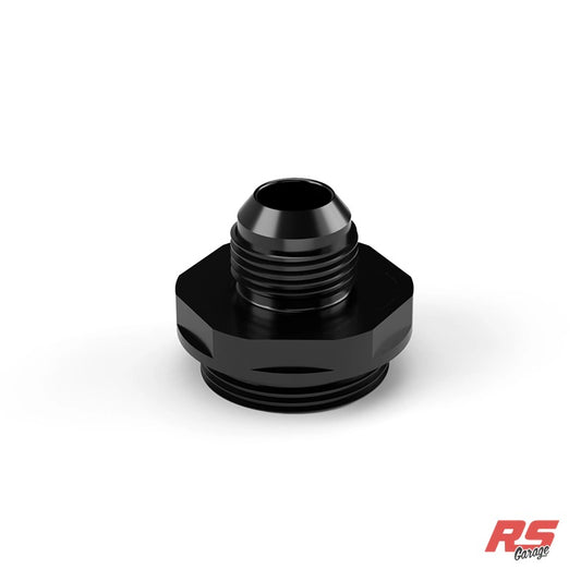 -20ORB Male to -12AN Male Fitting, Straight, Aluminum, Anodized Black