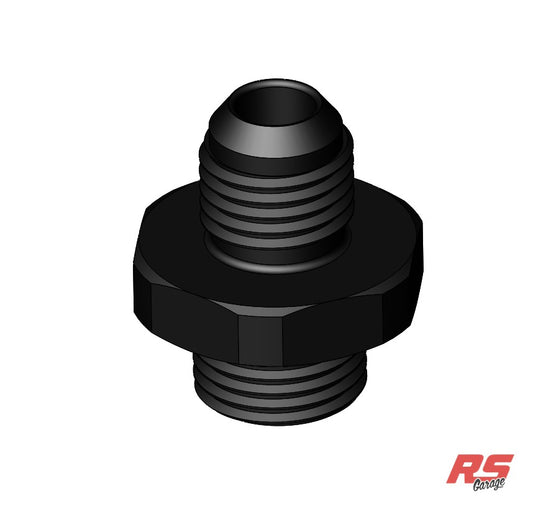 M16X1.5 male to -6AN male, Straight, Aluminum, Anodized Black