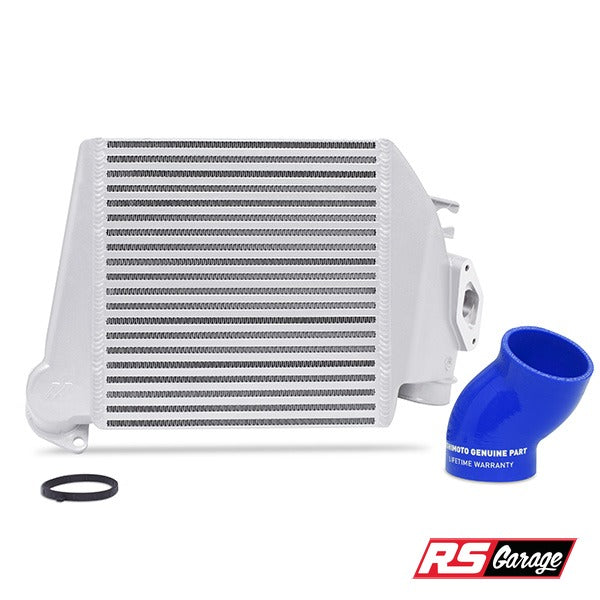 Mishimoto 08-14 Subaru WRX Top-Mount Intercooler Kit - Powder Coated Silver & Blue Hoses