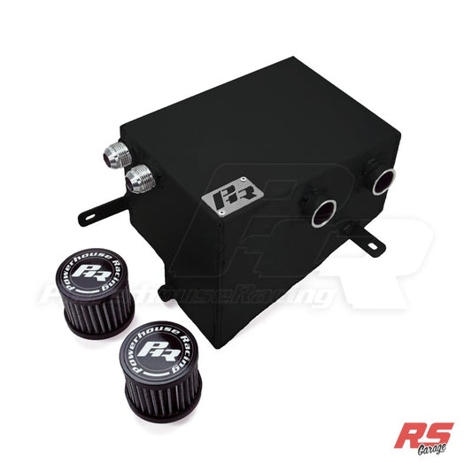 PHR XTM Breather Tank for MKIV Supra, Right Hand Drive -Matte black powder coat - 1 Gallon Capacity - ABS Removal Requ