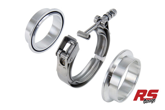 HPS Stainless Steel 2-1/2" (63MM) V Band Clamp Kit Aluminum Flanges Nbr O-Ring Quick Release