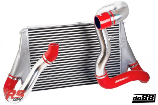 Do88 06-11 SAAB 9-3 2.8T V6 Aero/Turbo X (B285) BigPack Intercooler Kit w/Red Hoses