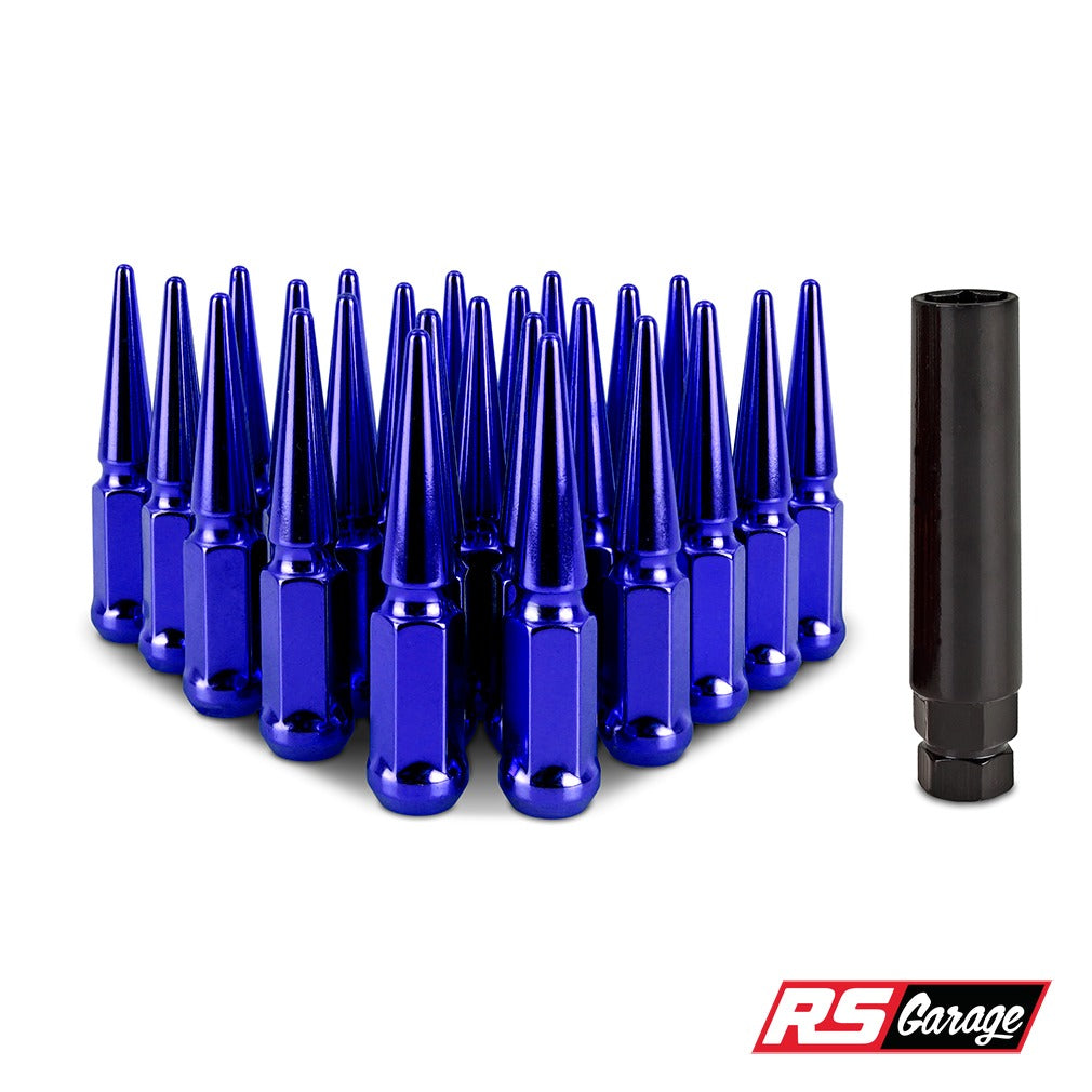 Mishimoto Mishimoto Steel Spiked Lug Nuts M14 x 1.5 24pc Set Blue