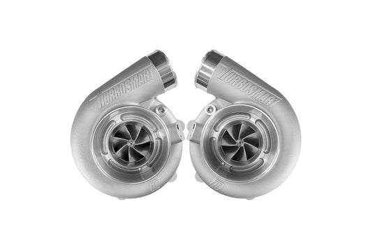 TS-2-6466B-VB107E-MT Turbosmart Mirror Twin Turbo Package - TS-2-6466B V-Band 1.07AR Water Cooled Turbos
