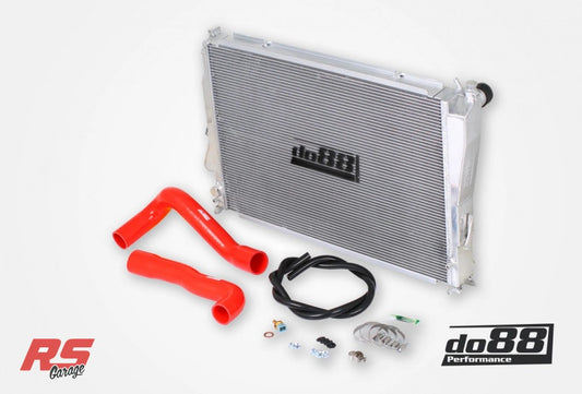 Do88 00-06 BMW M3 (E46) Aluminum Radiator w/Red Hoses