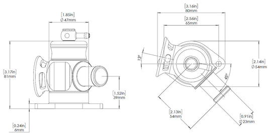 TS-0203-1290 Turbosmart BOV Kompact PlumBack - Shortie - HKS
