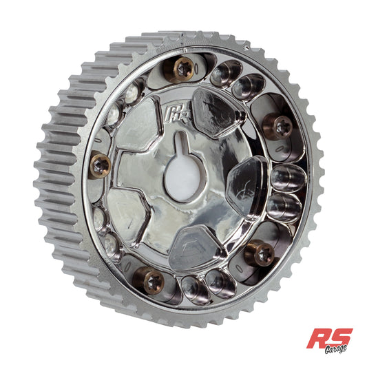 PHR Billet Titanium or Aluminum Adjustable Locking Cam Gear Builder for 2JZ/1JZ Engines - Polished Titanium Inner, Machined Titanium Outer, Titanium "0" Degree Locks, Bronze Titanium Hardware