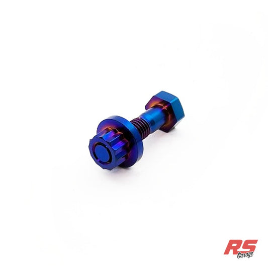 PHR Titanium Serpentine Belt Idler Pulley Bolt and Nut for 2JZ, 1JZ - Manual, PVD Blue