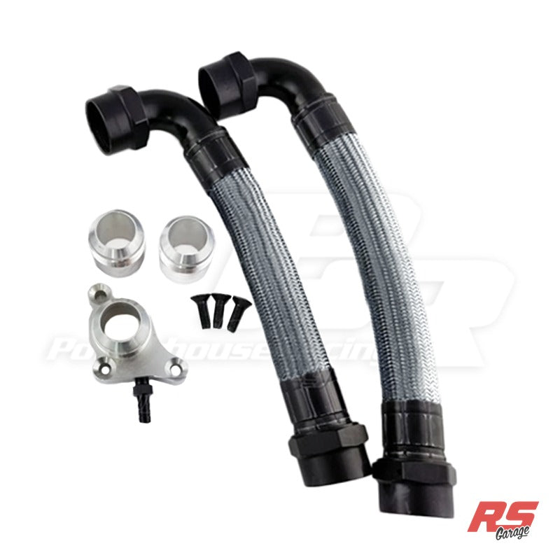 PHR Race -20AN Radiator Hose Kit for 93-98 Non-Turbo Supra and SC300. -Black braided hose with black hose ends - Inc - Black braided with Black hose ends