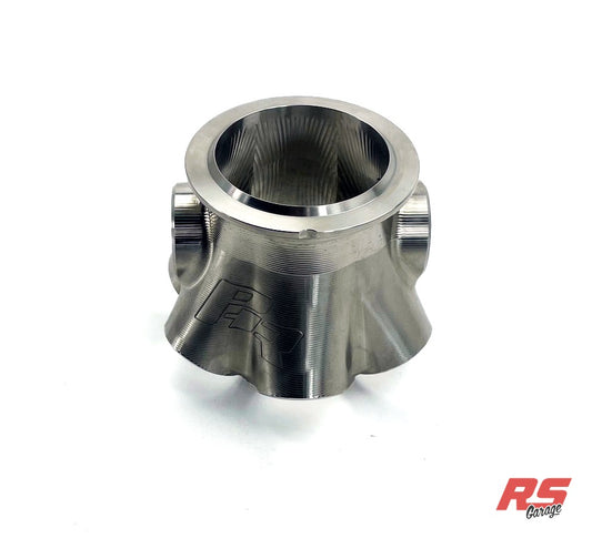 Collector, 304 Stainless Steel, Billet Machined, PTE Pro-Mod V-Band Flange, Single Scroll, 6 Inlets,1.5" SCH10 Inlets (