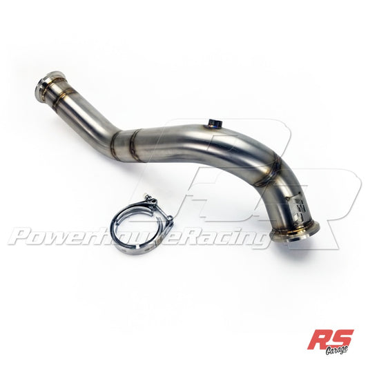 PHR 3.0" Stainless Mandrel Bent Downpipe - Precision VH4 ("T4") or Turbosmart (2.625") V-band Inlet/Outlet (VB4.77 Flange), Mandrel Bent