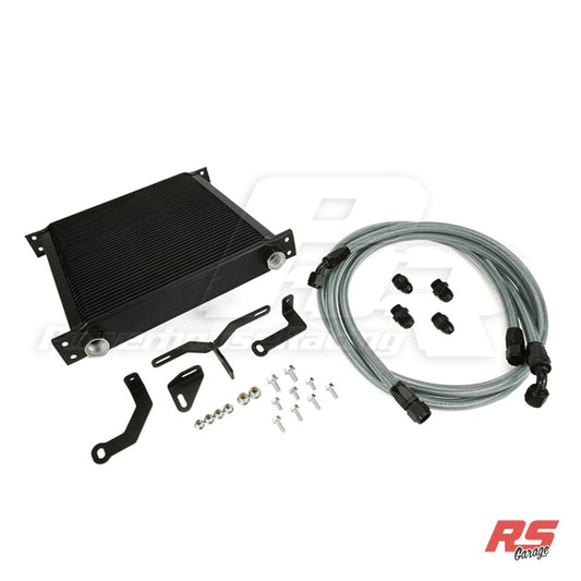 PHR Transmission Cooler for Ford 6R80 Conversion into Supra - Stainless braided hose - Black hose ends