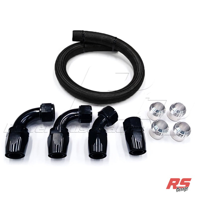 PHR Do-It-Yourself 20AN Radiator Hose Kit -Black braided hose with black hose ends - Includes Hose, Hose Ends and Weld - Black braided with Black hose ends