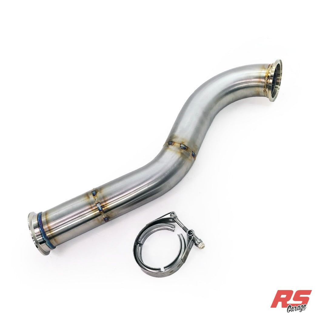 Street Torque Downpipe Long  - Longer downpipe that goes from turbine housing to the PHR 3.0" Midpipe instead of the stock twin downpipe location.  - This is the preferred downpipe for the street torque kit, but you must puchase the PHR midpipe as well for this to work.