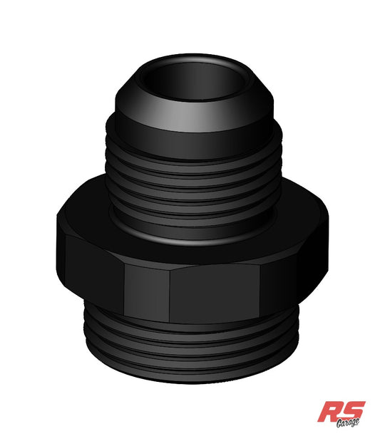 -12ORB Male to -10AN Male Fitting, Straight, Aluminum, Anodized Black
