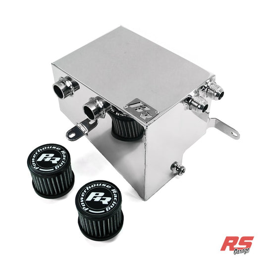 PHR XTM Breather Tank for MKIV Supra, Left Hand Drive -Polished - 1 Gallon Capacity - ABS Removal Required