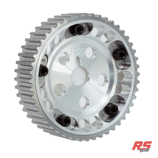 PHR Billet Titanium or Aluminum Adjustable Locking Cam Gear Builder for 2JZ/1JZ Engines - Machined Aluminum Inner, Machined Titanium Outer, Titanium "0" Degree Locks, Black Titanium Hardware