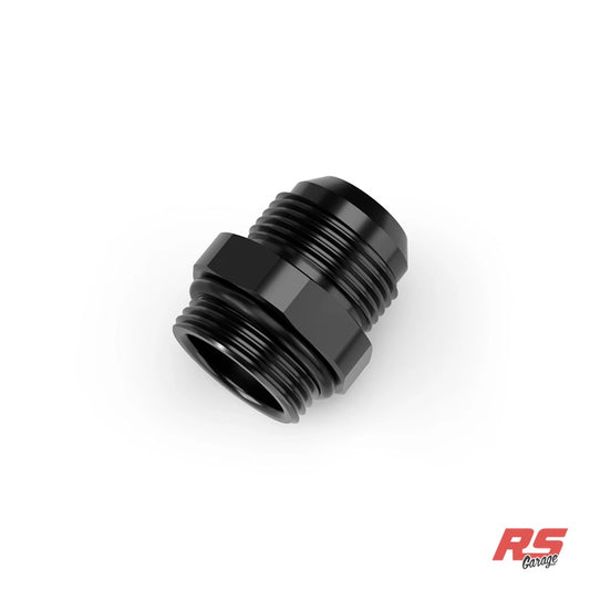 -12ORB Male to -12AN Male Fitting, Straight, Aluminum, Anodized Black