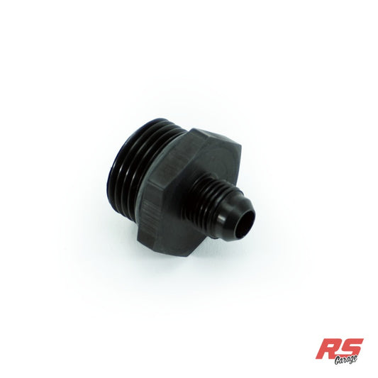 -12ORB Male to -6AN Male Fitting, Straight, Aluminum, Anodized Black