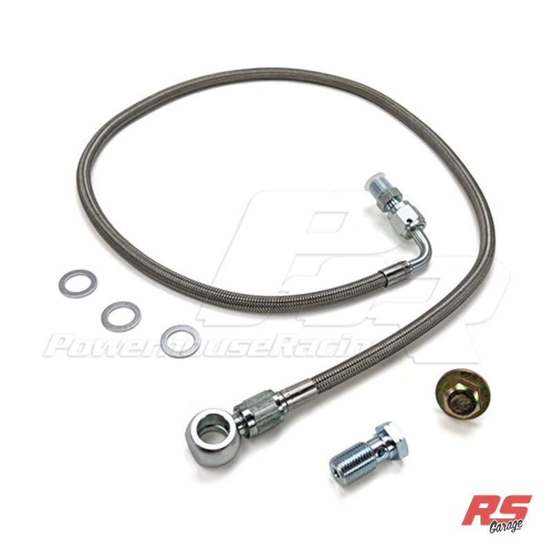 PHR Turbo Oil Feed Kit for 2jzgte for Tubular Style Manifold -Stainless braided line -1/8" NPT -Includes Banjo Bolt & F - Stainless braided, 1/8 NPT