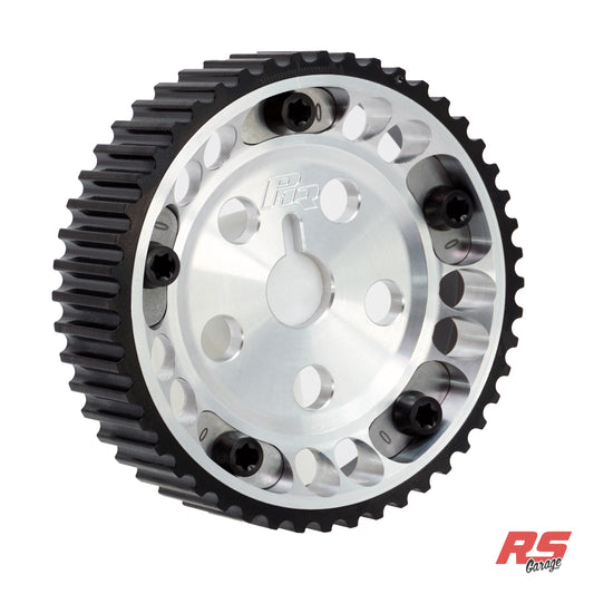 PHR Billet Titanium or Aluminum Adjustable Locking Cam Gear Builder for 2JZ/1JZ Engines - Machined Aluminum Inner, Black Titanium Outer, Titanium "0" Degree Locks, Black Titanium Hardware