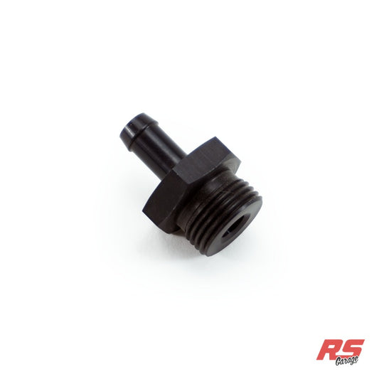 M18 x 1.5 to 5/16 hose barb, Staight, Aluminum, Anodized Black