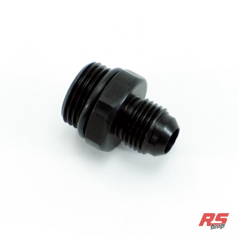 -8ORB Male to -6AN Male Fitting, Straight, Aluminum, Anodized Black