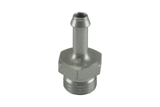 TS-OH-0606-CL Turbosmart Fitting 6mm / 1/4" Hose End to -6 AN ORB Male Straight - Silver