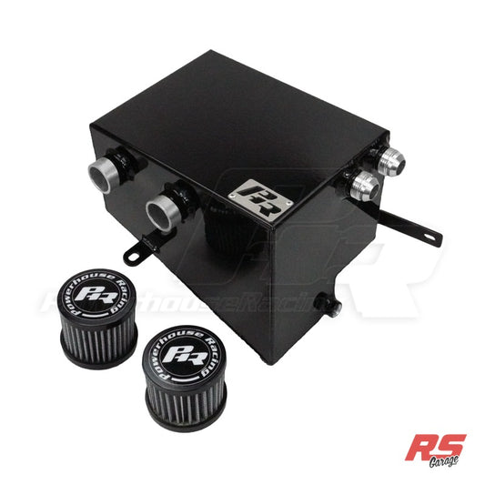 PHR XTM Breather Tank for MKIV Supra, Left Hand Drive -Gloss black powder coat - 1 Gallon Capacity - ABS Removal Requi