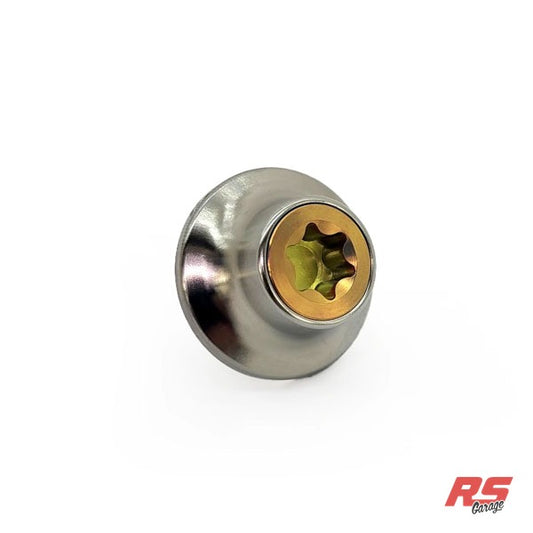 PHR Titanium Cam Gear Bolt and Washer for 2JZ -Yellow Bolt -Machined Washer - Yellow Anodized, Machined