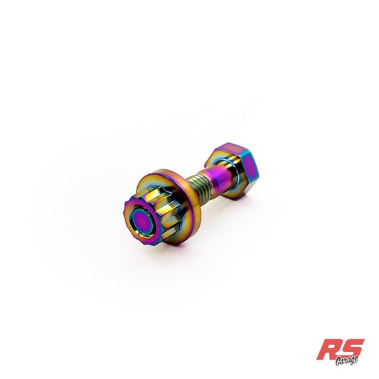 PHR Titanium Serpentine Belt Idler Pulley Bolt and Nut for 2JZ, 1JZ - Manual, True Burned