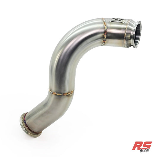 PHR 4.0" Stainless Downpipe for 2JZ - Precision VH5 (Sportsman) V-band Inlet/Outlet (VB4.74 Flange), Mandrel Bent