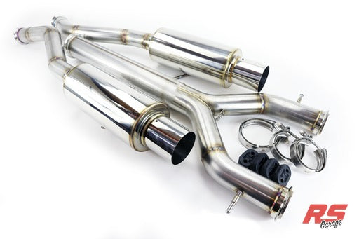PHR Dual 3.0" Exhaust for GS300 - 3.0" Stainless tubing with Burns muffler - 5.0" Polished Tips