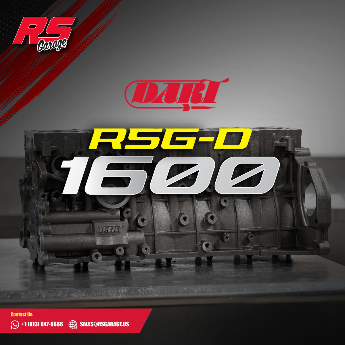 RSG1600-D RS Garage Dart 2JZ Engine Assembled Short Block BC625+ HD Rods CP Pistons 86mm 10:1