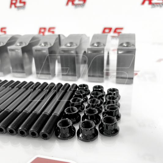 RS Garage 2JZ-GE 2JZ-GTE 1JZ-GTE 2JZ 1JZ Billet Main Caps with ARP 8740 2JZ Main Stud Kit