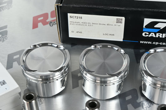 CP Forged Pistons 4G63T (7-Bolt Evo 4-9) 85mm STD -12.7 cc 9.5:1 94mm Stroker