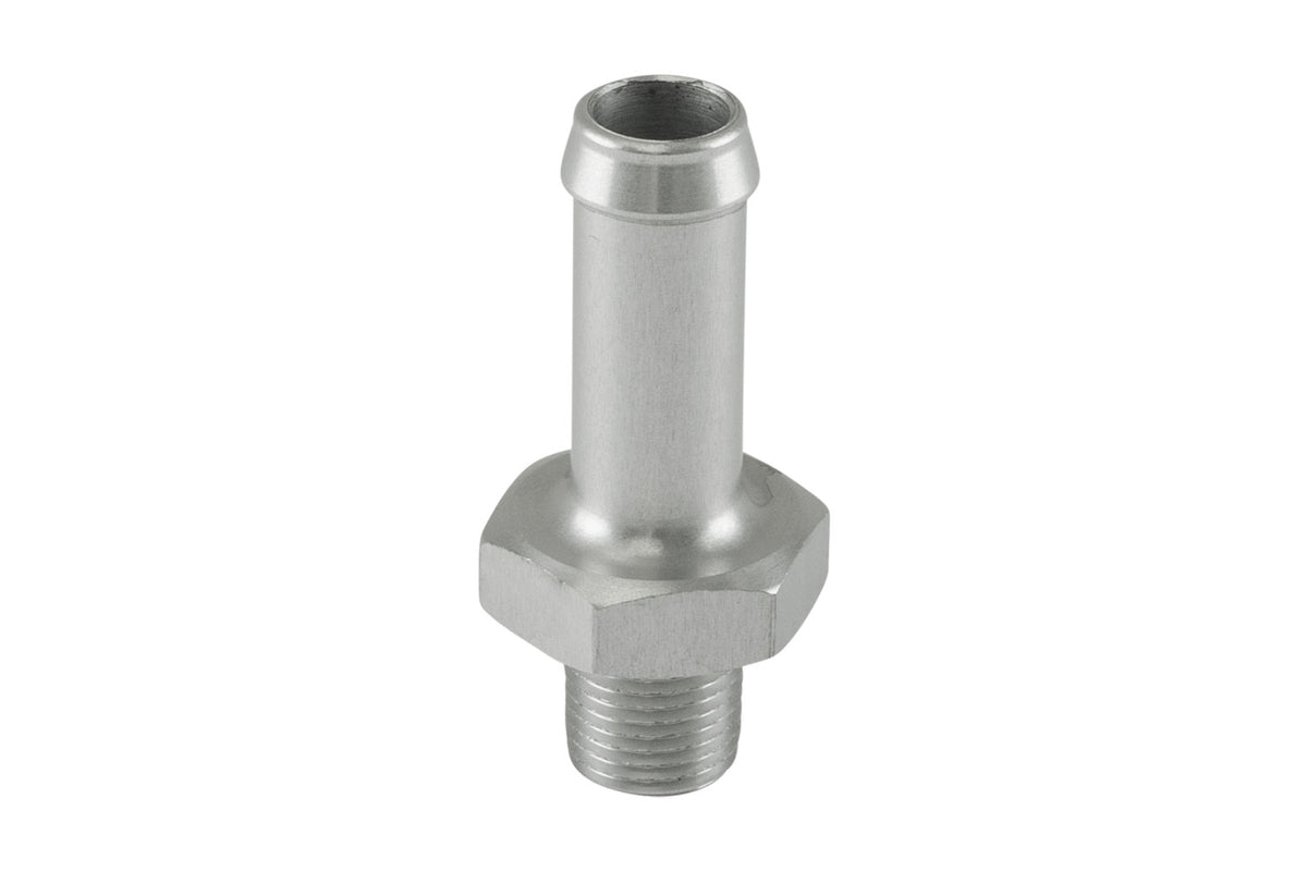 TS-NH-0310-CL Turbosmart Fitting 10mm / 3/8" Hose End to -1/8 NPT Male Straight - Silver