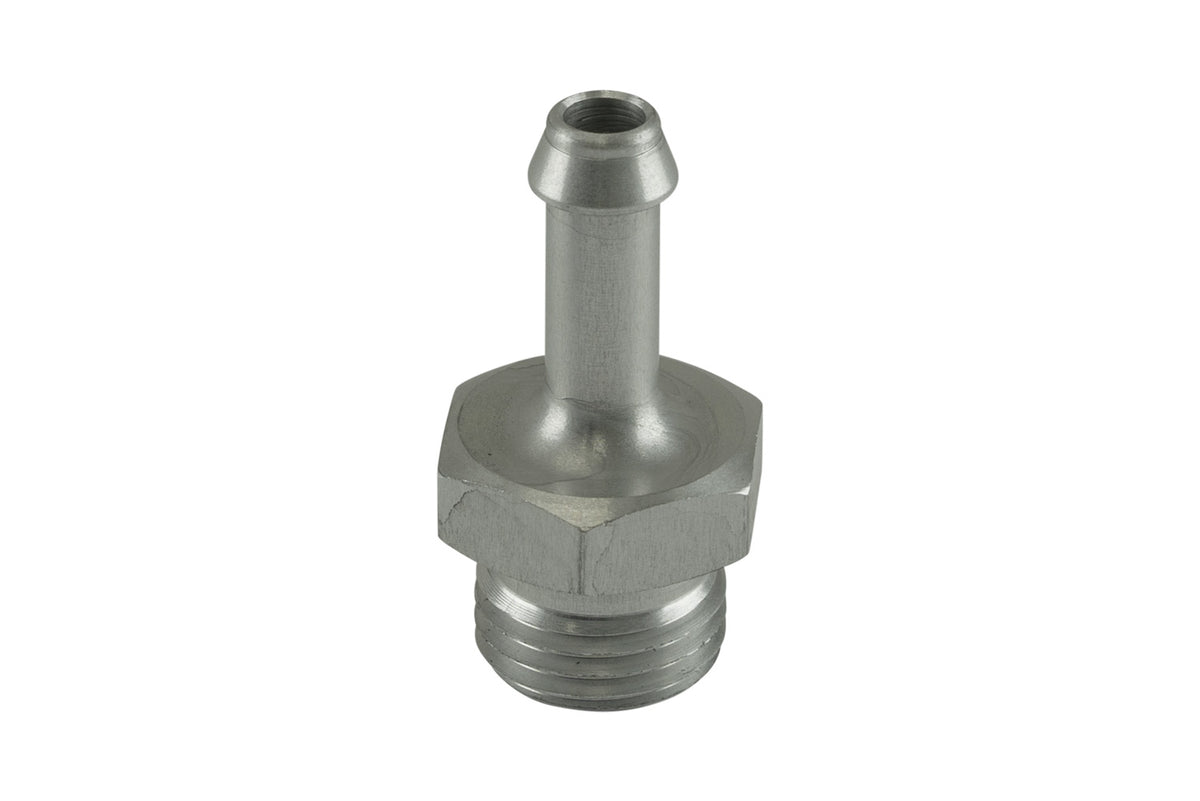 TS-OH-0606-CL Turbosmart Fitting 6mm / 1/4" Hose End to -6 AN ORB Male Straight - Silver